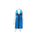 Chanel Turquoise Silk Sleeveless Dress - Size 38