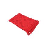 Louis Vuitton Red Wool Logomania Scarf