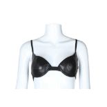 Alexander McQueen Black Leather Bra - Size 42