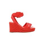 Hermes Red Sofia Espadrille Wedge Sandal - Size 37