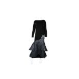 Pierre Cardin Prestige Black Velvet Evening Gown - Size 40