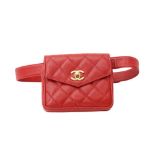 Chanel Red Mini Square Belt Bag - Size 75