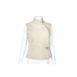 Hermes Sand Beige Shearling Gilet - Size 38