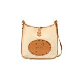 Hermes Tan Vache Naturale Toile Evelyne GM