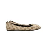 Gucci Beige GG Monogram Ballet Flat - Size 38