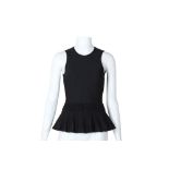 Alexander McQueen Black Knit Peplum Top