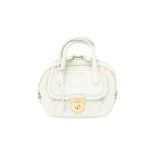 Salvatore Ferragamo Ivory Raffia Fiamma Mini Bag