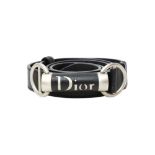 Christian Dior Black Logo Barrel Belt - Size 90