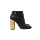 Chanel Black Quilted Ankle Boot - Size 36.5