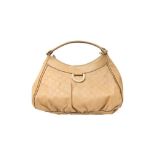 Gucci Beige Monogram D Ring Hobo Tote