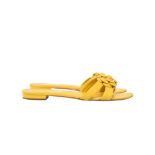 Chanel Mustard Camellia Toe Post Flat Sandal - Size 41