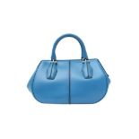 Tods Blue D Styling Attacchi Bauletto Top Handle Bag