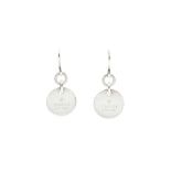 Gucci Silver Signature Tag Pierced Earrings