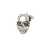 Alexander McQueen Crystal Skull Bee Ring