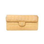 Chanel Beige Chocolate Bar East West Flap Bag