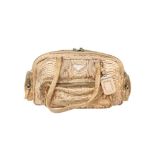 λ Prada Natural Beige Python Bauletto Bag