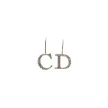 Christian Dior 'CD' Drop Pierced Earrings