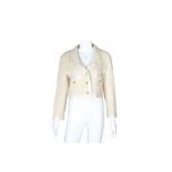 Chanel Beige Boucle Cropped Jacket