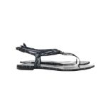 Chanel Black CC Logo Thong Flat Sandal - Size 41