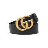 Gucci Black Marmont GG Belt - Size 75