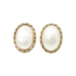 Chanel Ivory Pearl Rope Clip On Earrings