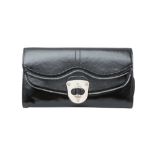 Alexander McQueen Black Patent Clutch