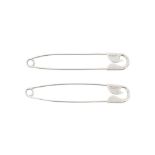 Balenciaga Silver Safety Pin Pierced Earrings