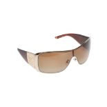 Escada Brown Embellished Shield Sunglasses