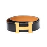 Hermes Black Box Constance Large Buckle Belt - Size 95