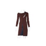 Gucci Brown Silk Mesh Slash Dress - Size 40