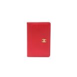 Chanel Red CC Logo Address Book Cover