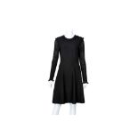 Chanel Black Cashmere Ruffle Dress - Size 38