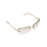 Chanel Crystal CC Rectangle Rimless Sunglasses