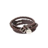 Bottega Veneta Brown Intrecciato Slim Belt - Size 75