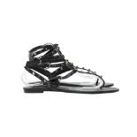 Valentino Black Rockstud No Limit Flat Sandal - Size 41.5