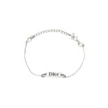 Christian Dior Logo Plaque FIne Chain Bracelet