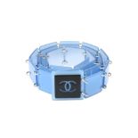 Chanel Blue Plexiglass CC Plaque Belt