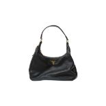 Prada Black Logo Hobo Bag