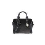 Alexander McQueen Black Glitter Mini Skull Padlock Bag