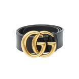 Gucci Black Marmont GG Belt - Size 70