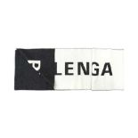 Balenciaga Black Logo Macro Wool Scarf