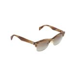 Prada Brown Logo Clubmaster Sunglasses