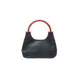 Gucci Black Red Bamboo Handle Tote