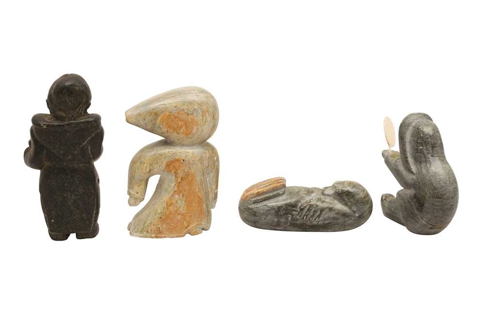 A GROUP OF NORTH-EASTERN CANADIAN INUIT SOAPSTONE CARVINGS - Image 2 of 12