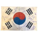 KOREAN WAR FLAG SIGNED BY U.N. EIGHTH ARMY PERSONNEL, 1950