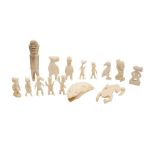 A COLLECTION OF GREENLANDIC INUIT MARINE IVORY CARVINGS