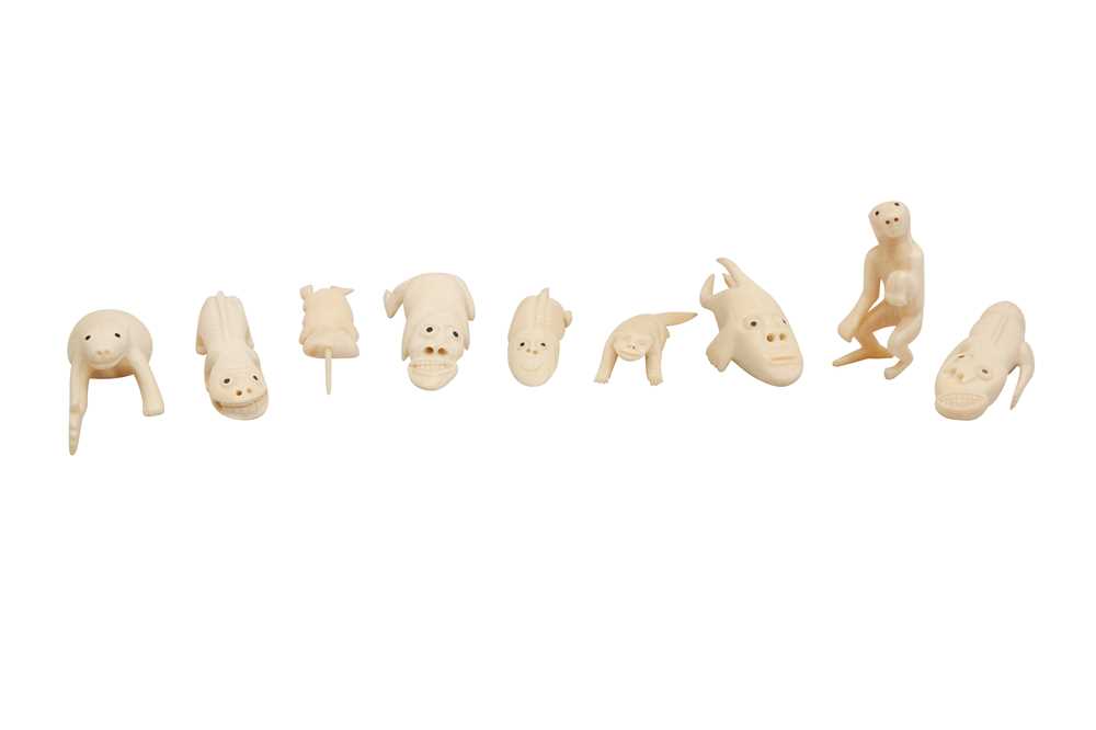 A COLLECTION OF GREENLANDIC INUIT MARINE IVORY CARVINGS