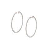 A pair of diamond hoop earrings