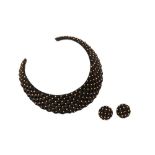 Antonia Miletto Ι An ebony necklace and earclip suite