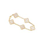 Van Cleef & Arpels | A gold and mother-of-pearl 'Alhambra' bracelet